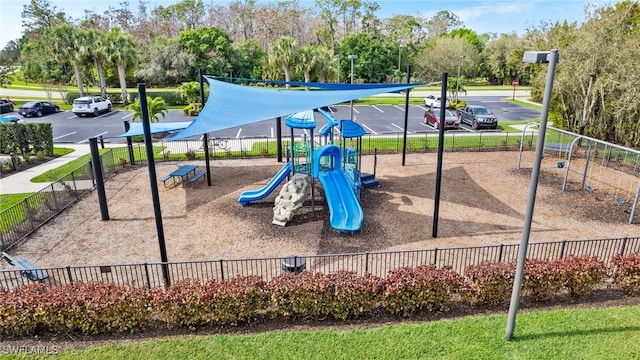 community playground with fence