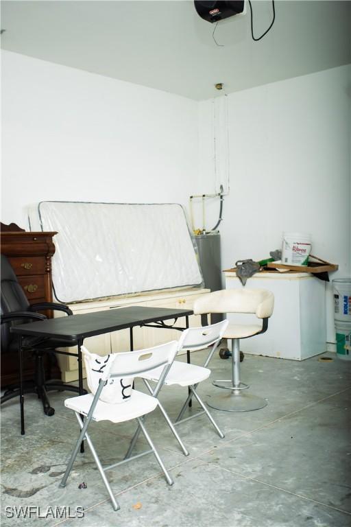 office with concrete flooring