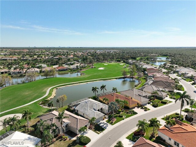 20790 Athenian Ln, North Fort Myers, FL 33917 - drone / aerial view with view of golf course, a water view, and a residential view