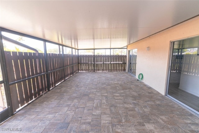 view of unfurnished sunroom