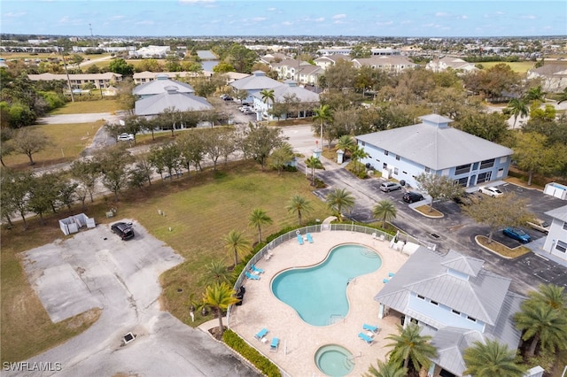 aerial view with a residential view