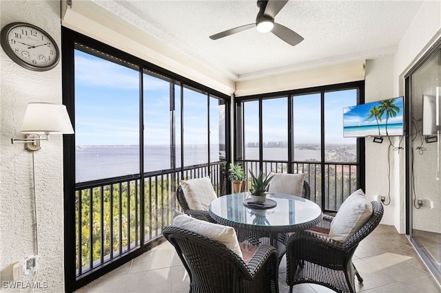 11600 Court Of Palms Unit 606, Fort Myers, FL 33908 - sunroom / solarium with a textured wall, tile patterned flooring, and a textured ceiling