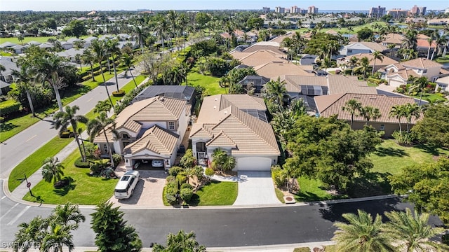 aerial view with a residential view