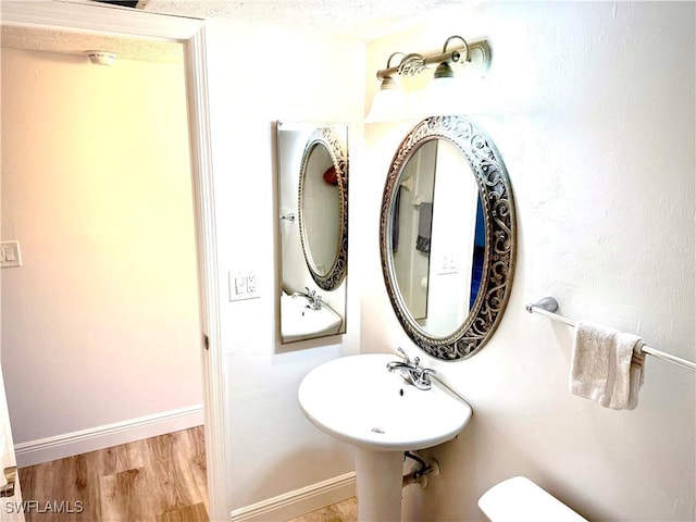 bathroom featuring sink and wood-type flooring