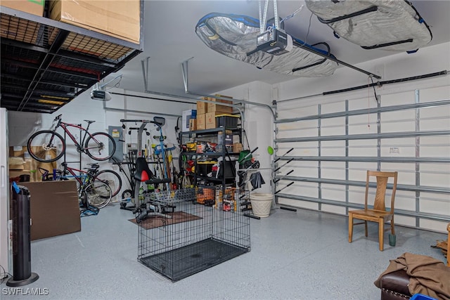 garage featuring a garage door opener