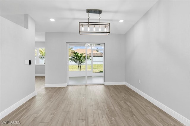 interior space featuring light wood-type flooring