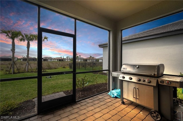 view of sunroom