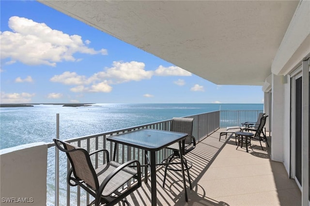 balcony with a water view