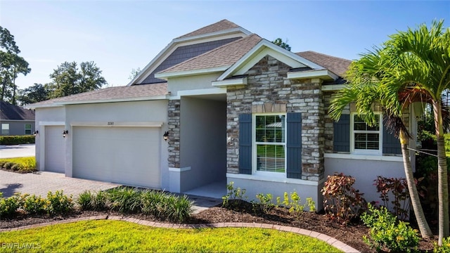 craftsman-style house with a garage