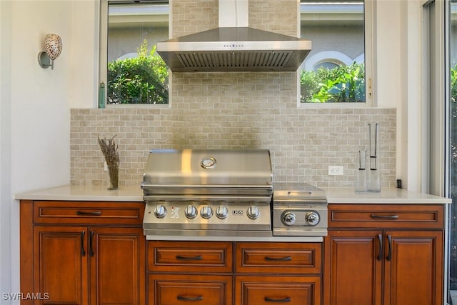 view of patio with area for grilling