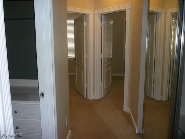 6210 Towncenter Cir, Naples, FL 34119 - corridor with light carpet and baseboards
