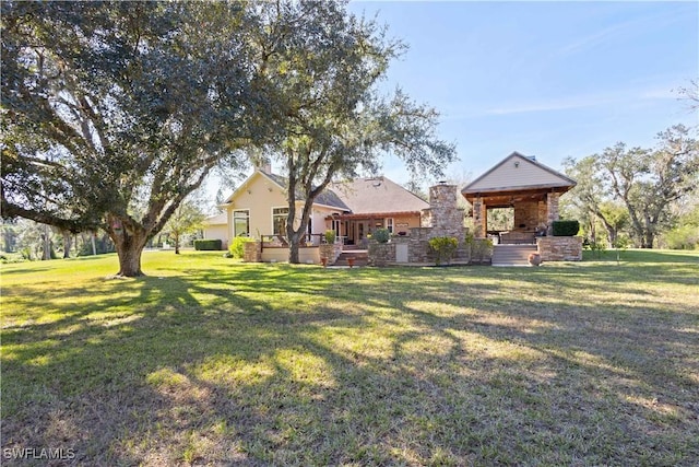 view of yard with a gazebo