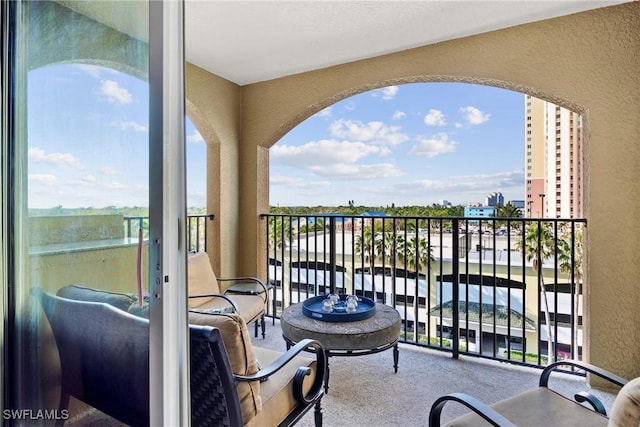 balcony featuring a city view