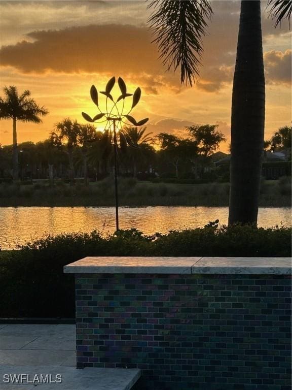 view of yard featuring a water view