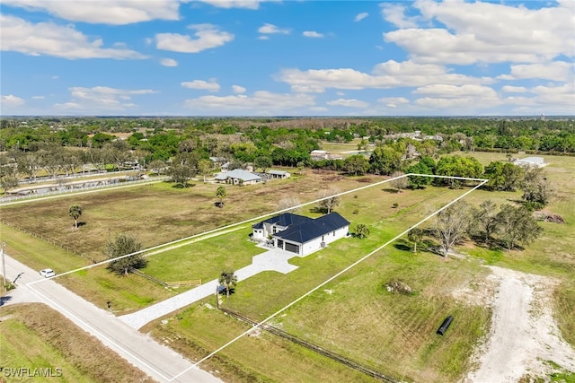 bird's eye view featuring a rural view