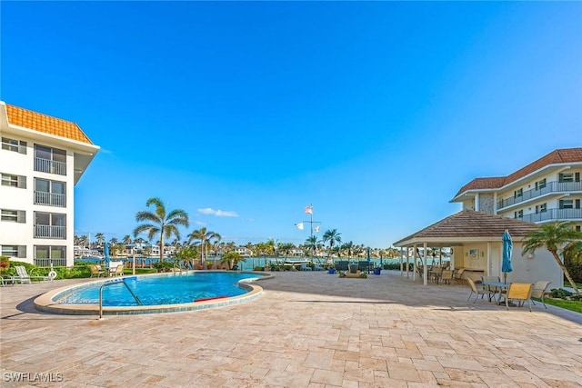 view of pool with a patio area