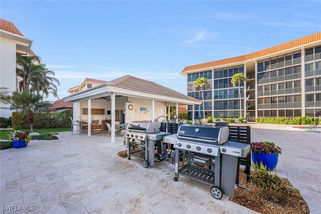 view of patio with grilling area