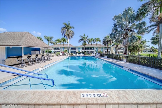 view of pool featuring a patio area