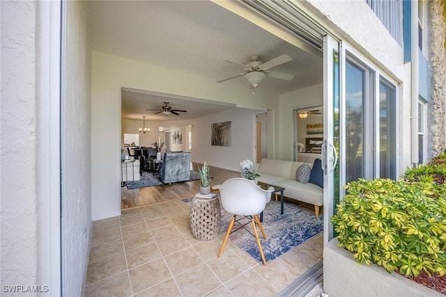 view of patio / terrace with outdoor lounge area and ceiling fan