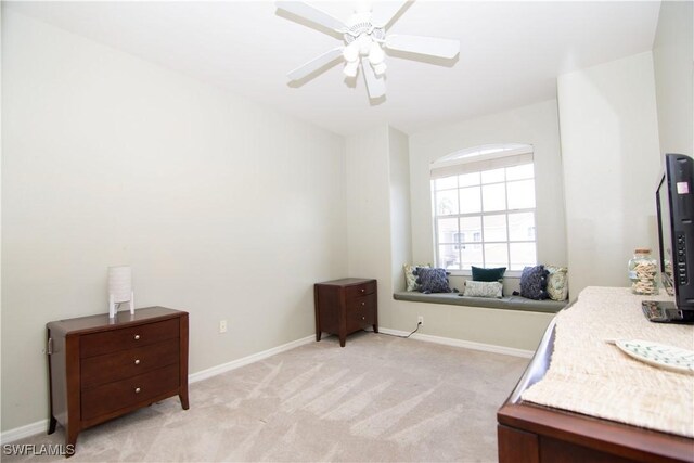 10007 Sky View Way Unit 2005, Fort Myers, FL 33913 - bedroom with light colored carpet and ceiling fan