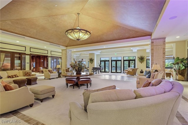 community lobby with visible vents