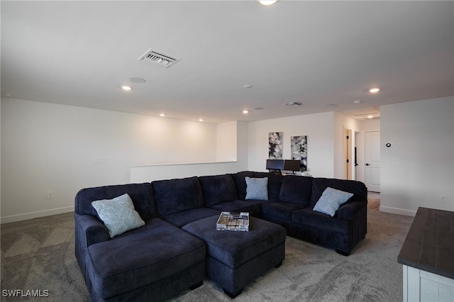 living room with carpet