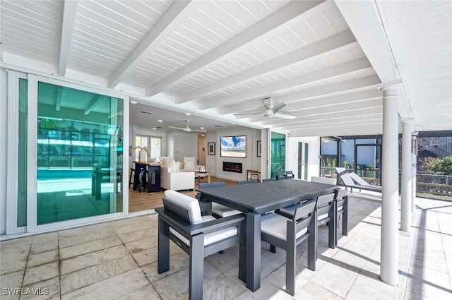 418 Germain Ave, Naples, FL 34108 - view of patio / terrace featuring outdoor dining area and a ceiling fan