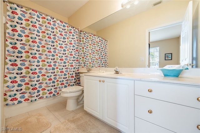 12206 Siesta Dr, Fort Myers Beach, FL 33931 - bathroom with vanity, tile patterned flooring, and curtained shower