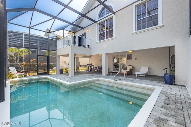 12206 Siesta Dr, Fort Myers Beach, FL 33931 - outdoor pool with a patio and a lanai