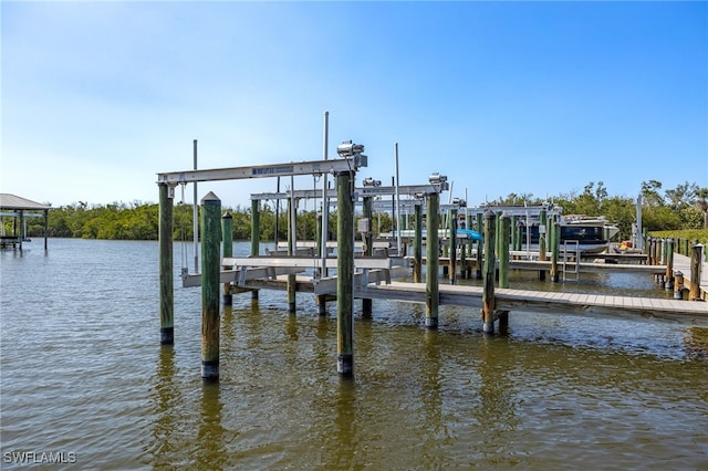 12206 Siesta Dr, Fort Myers Beach, FL 33931 - dock area with boat lift and a water view