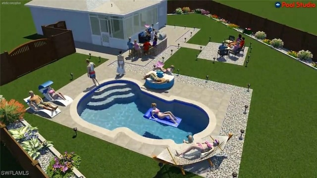 905 Lucas Rd, Fort Myers, FL 33919 - view of swimming pool with a patio