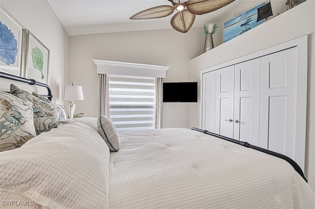 16380 Kelly Woods Dr, Fort Myers, FL 33908 - bedroom featuring ceiling fan and a closet