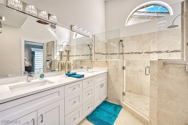 16380 Kelly Woods Dr, Fort Myers, FL 33908 - bathroom featuring vanity and a shower with door
