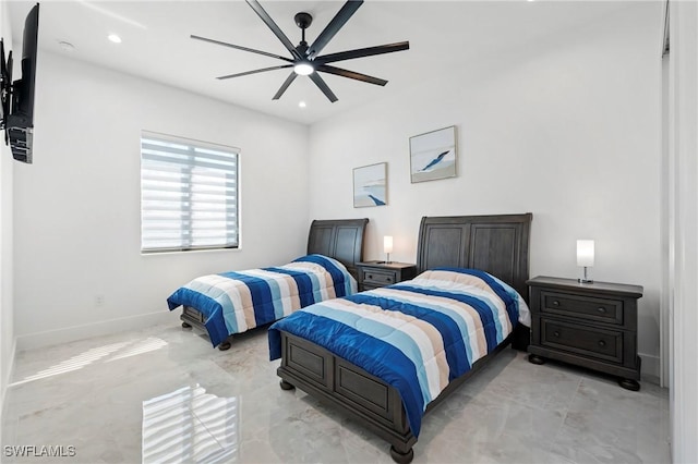 413 SW 46th Ter, Cape Coral, FL 33914 - bedroom featuring recessed lighting, baseboards, and ceiling fan