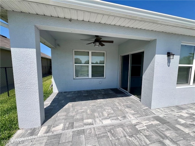 view of patio / terrace with ceiling fan