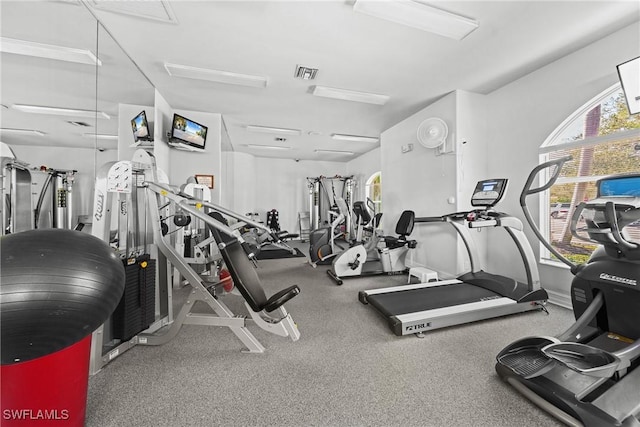 23039 Lone Oak Dr, Estero, FL 33928 - gym featuring visible vents and a healthy amount of sunlight