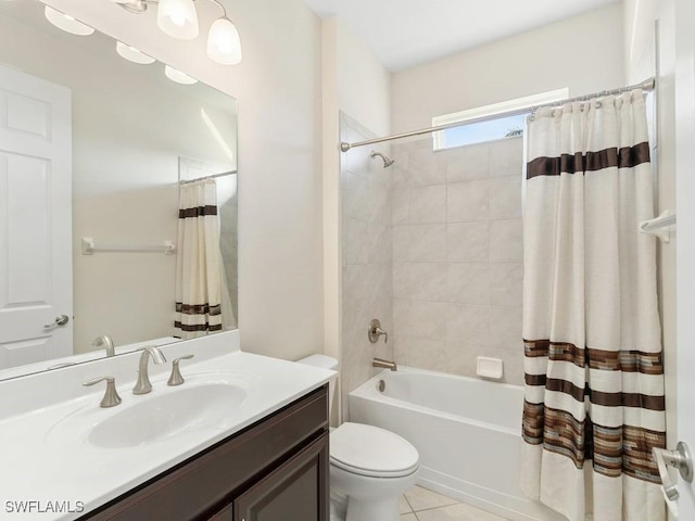 2911 SW 25th Pl, Cape Coral, FL 33914 - full bath with toilet, shower / tub combo with curtain, vanity, and tile patterned flooring