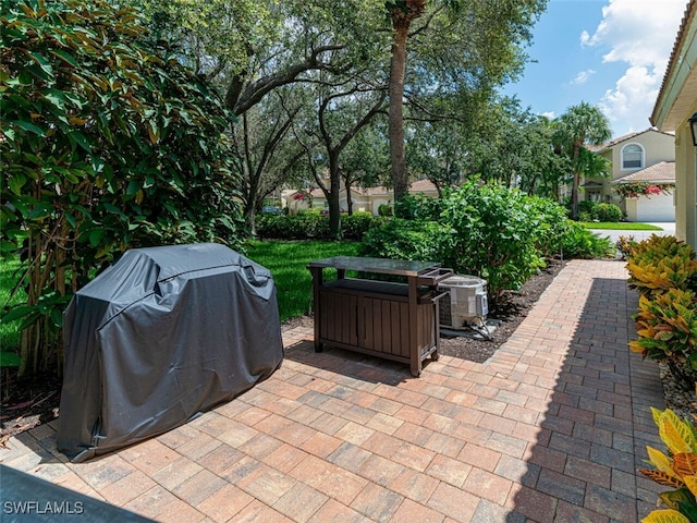 view of patio / terrace with a grill