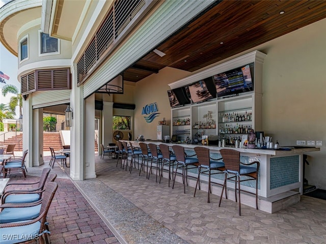 view of patio featuring outdoor dry bar