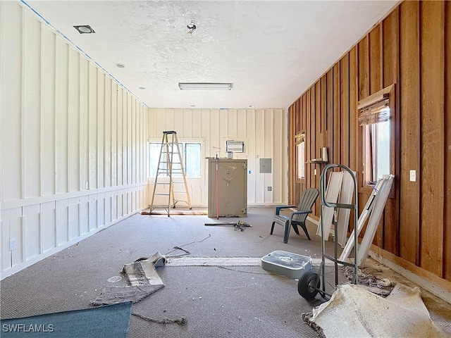 interior space featuring a textured ceiling