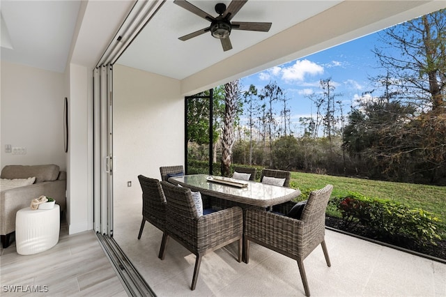 view of sunroom