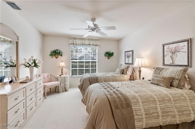 4261 Ute Ct, Estero, FL 33928 - bedroom with visible vents, ceiling fan, and light carpet