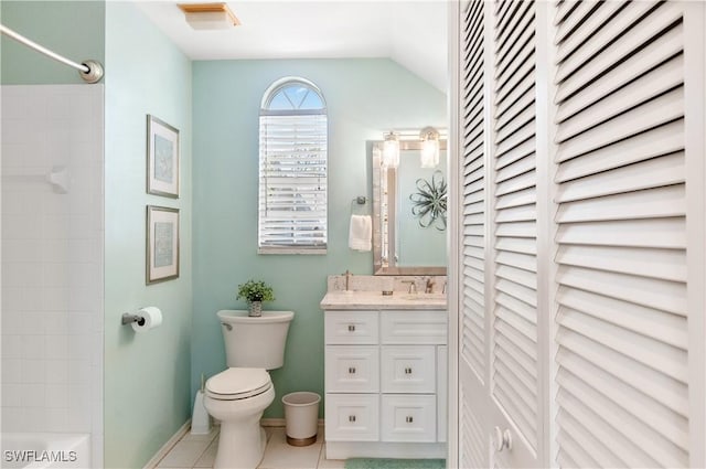 4261 Ute Ct, Estero, FL 33928 - full bathroom featuring visible vents, toilet, tile patterned floors, vanity, and a closet