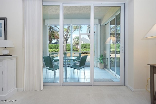 doorway with carpet