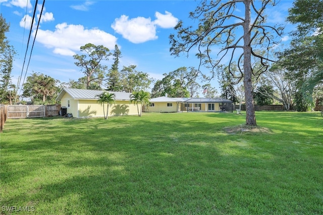 view of yard with fence