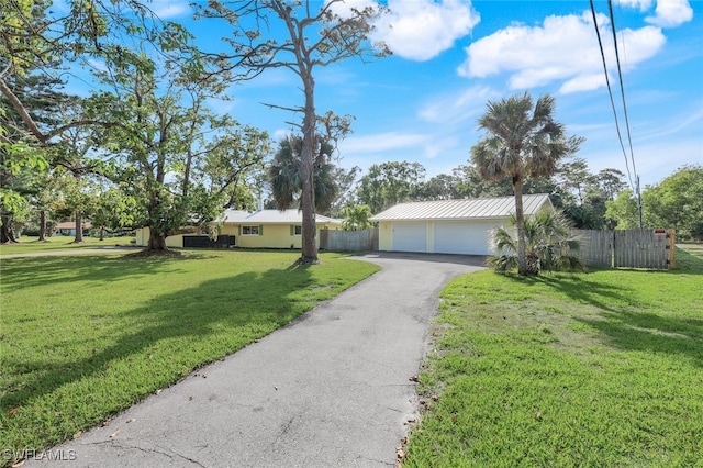 view of front of property with a front lawn