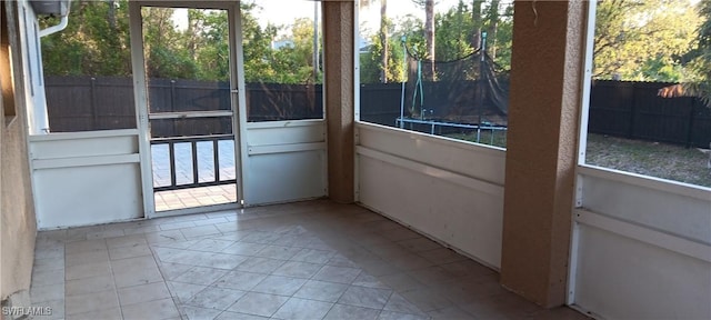 view of unfurnished sunroom