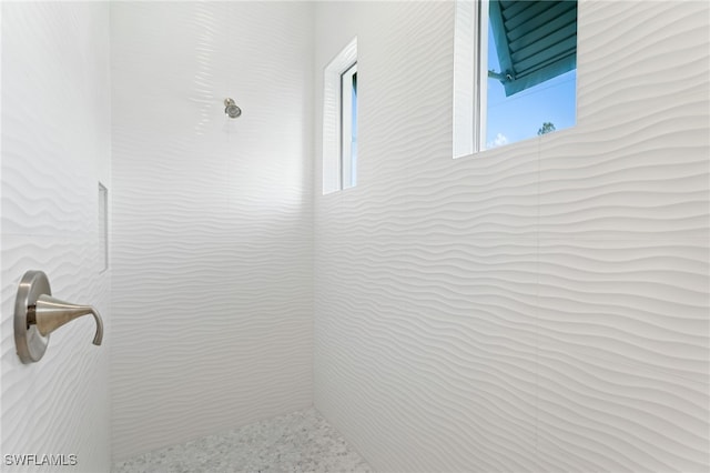 interior details with tiled shower