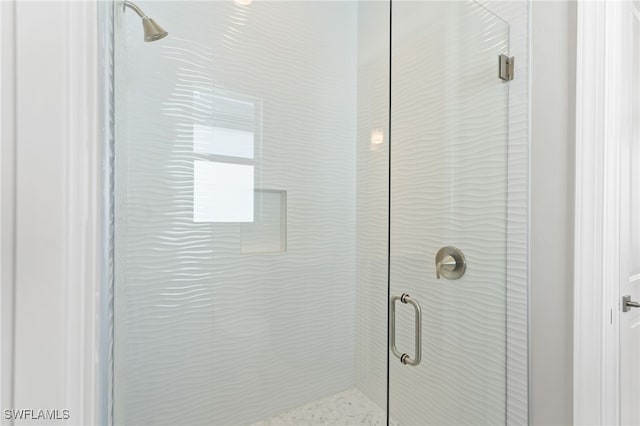 interior details with an enclosed shower