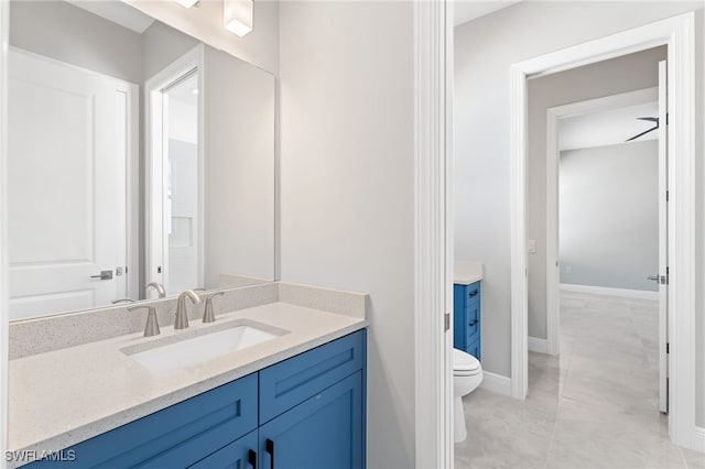 bathroom with toilet and vanity